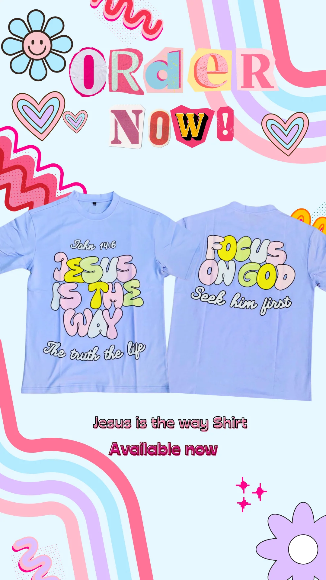 Blue Jesus Is The Way Unisex T-Shirt - Image 3