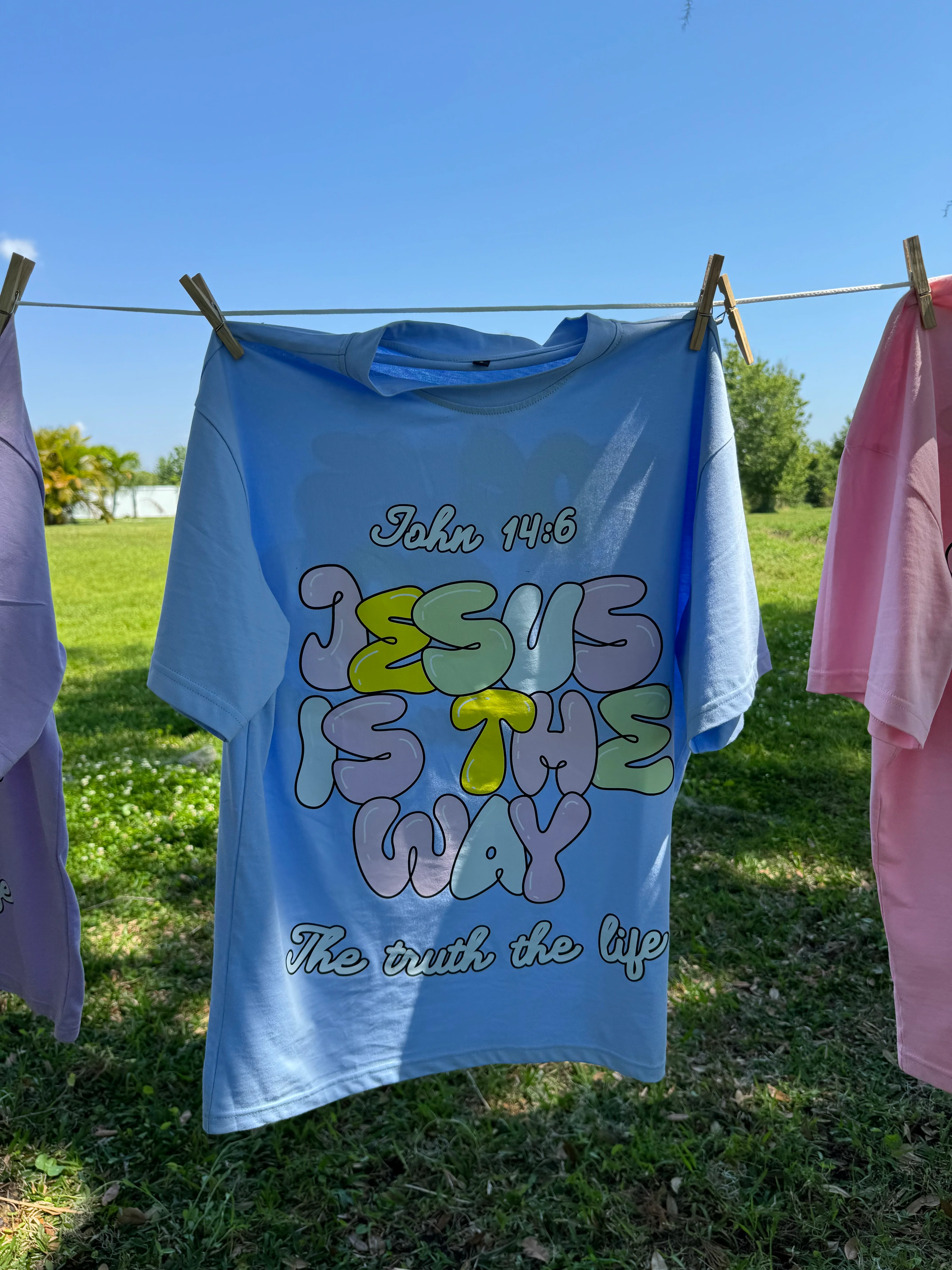 Blue Jesus Is The Way Unisex T-Shirt - Image 4