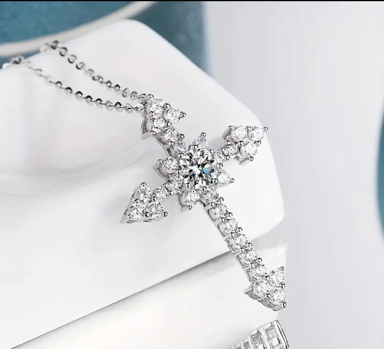 Silver Cross Necklace - Image 4